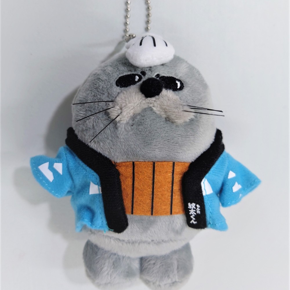 15-318 【お中元】ゆるキャラ紋太・べつこグッズ(ぬいぐるみ小×2、PVCキーチェーン、缶バッジ)