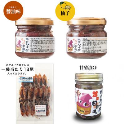 ふるさと納税 氷見市 ホタルイカ沖漬け 2種 甘酢漬け 素干し 4品セット(A2セット)