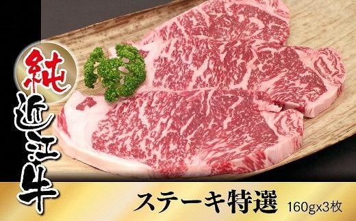 
純近江牛特撰ステーキ肉160g×3枚
