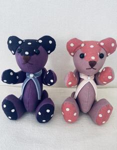 はんぷくま【ピンク・紫】 インテリア くまのぬいぐるみ ぬいぐるみ シンプル テディベア 贈り物 飾り 子供 孫 誕生日 プレゼント  ピンク