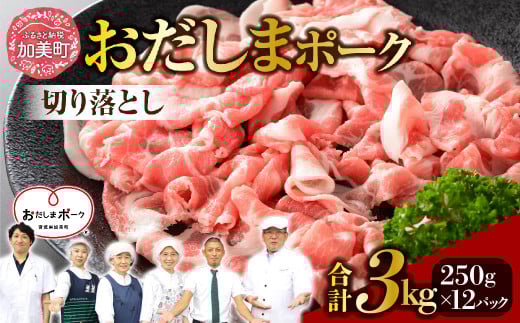 【3kg】 宮城県産ブランド豚 豚肉 おだしまポーク 切り落とし 肉 国産 冷凍 小分け 小間切れ 選べる 宮城県産 ブランド豚 豚肉 ポーク [関精肉畜産 宮城県 加美町]