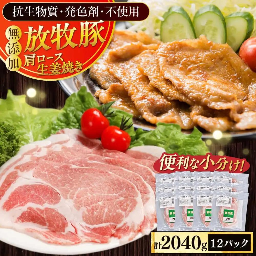 放牧豚 肩ロース生姜焼き 計2040g 肩ロース [AXBA126]