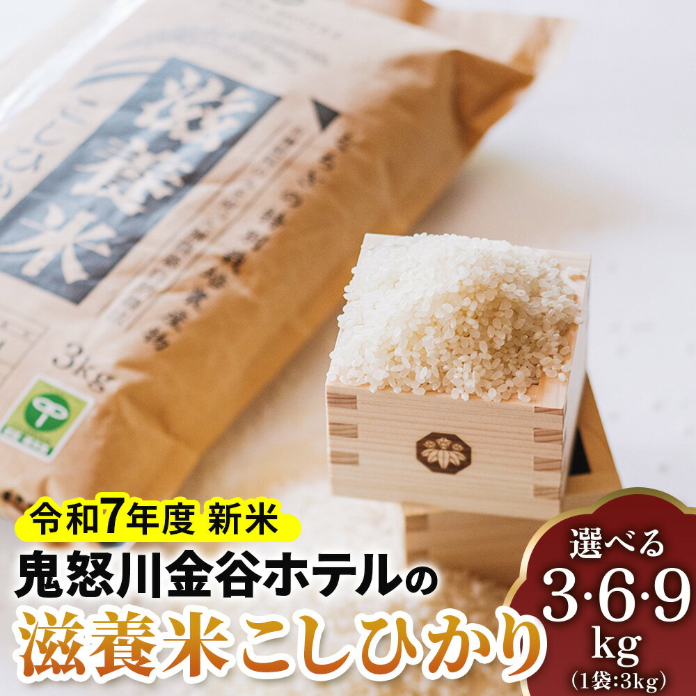 【ふるさと納税】[令和7年度 新米] 鬼怒川金谷ホテルの滋養米こしひかり (選べる内容量：3kg／6kg／9kg)｜先行予約 精米 白米 お米 コシヒカリ ごはん 日光市産 2025年度米 金谷ホテル 産地直送 [0775-0778]