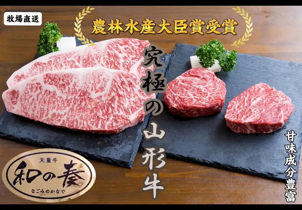 農林水産大臣賞受賞 特選 天童牛 " 和の奏 " ステーキ セット 山形牛 和牛 牛肉 08-27-023