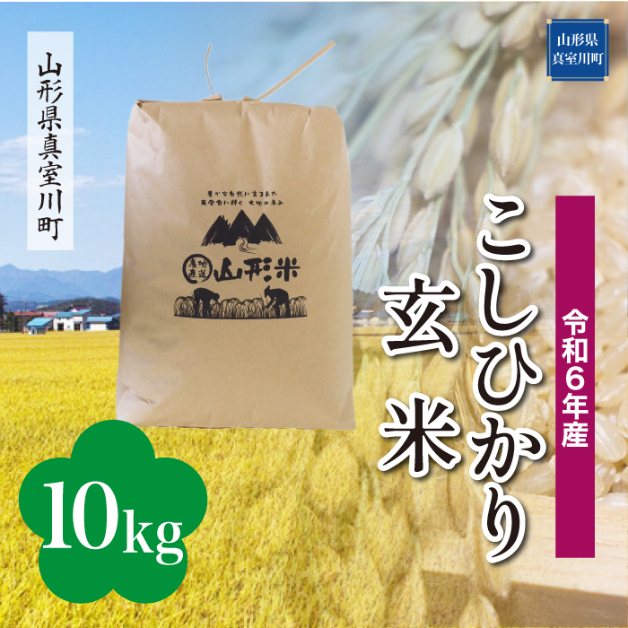<令和6年産米受付開始　配送時期が選べる＞　こしひかり 【玄米】 10kg （10kg×1袋） 真室川町