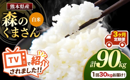 【定期便3回】R7年産 熊本県産 白米 森のくまさん 選べる 内容量 30kg | お米 精米 白米 お米 30キロ お米 送料無料 お米 熊本 くまもと お米  熊本県  国産 KOKUSAN 国産米 熊本県 玉名市