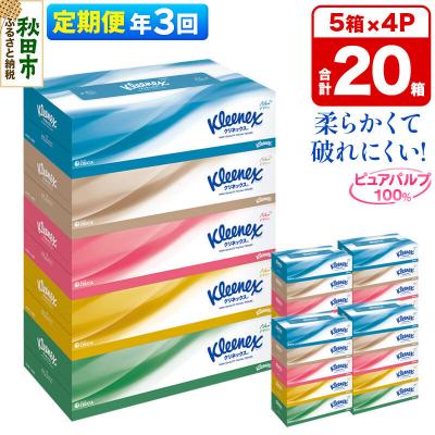 ふるさと納税 秋田市 《3回定期便》クリネックス ティシュー 20箱 ティッシュ|15_nsc-030403