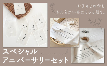 コットンリネン スペシャルアニバーサリーセット月齢カード タペストリー マンスリーカード ベビー ベビー用品 株式会社MARGARET《受注生産のため1～2ヶ月程で発送》千葉県 流山市 月齢フォト 赤ちゃん お祝い フォト 誕生日 ニューボーンフォト
