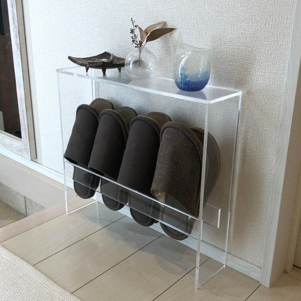 【ふるさと納税】スリッパラック アクリル製 4足収納 1台 川崎市自社工場一貫生産品 | インテリア ファニチャー 人気 おすすめ 送料無