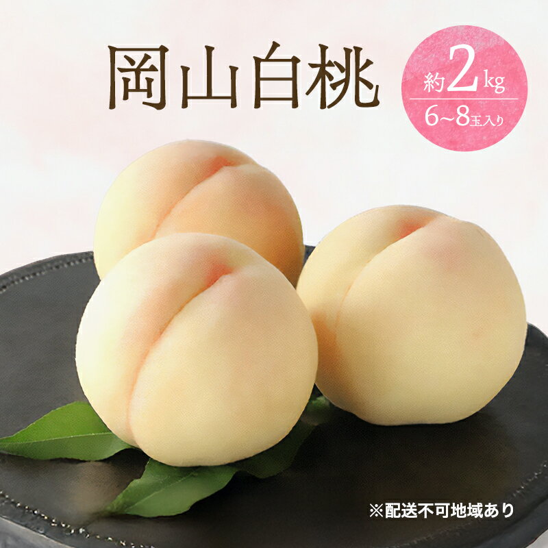 【ふるさと納税】桃 2026年 先行予約 白桃 2kg 6〜8玉 もも モモ 岡山 国産 フルーツ 果物 ギフト 桃茂実苑　お届け：2026年6月中旬〜2026年8月中旬