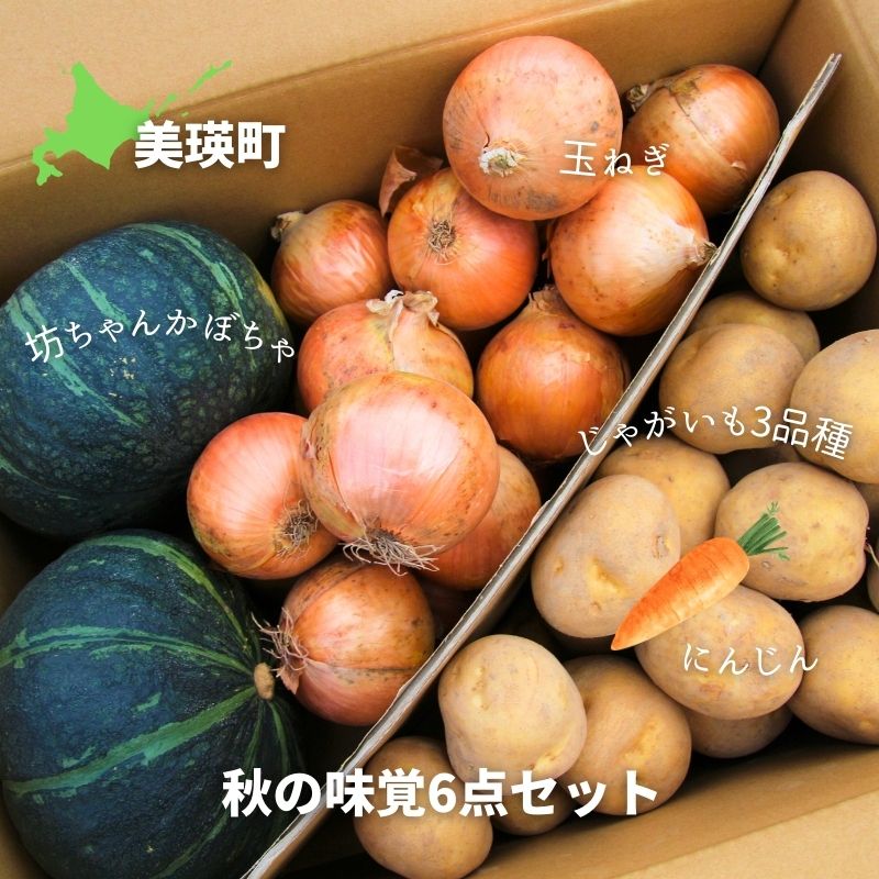 【ふるさと納税】≪令和8年産予約受付！≫秋の味覚6点セット かぼちゃ 南瓜 玉ねぎ じゃがいも　にんじん 野菜 セット 詰め合わせ 北海道 北海道美瑛 北海道美瑛町 美瑛町 美瑛 秋野菜 野菜 送料無料 美景農園[017-67]