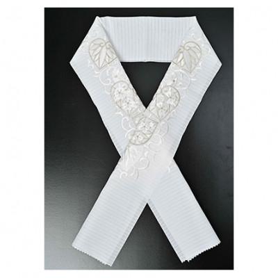 ふるさと納税 伊丹市 半衿　絽　夏物　白地に白と銀の糸での刺繍　葵の柄[54030265] |  | 02