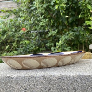 ヤチムン　オーバル皿青丸紋　2枚セット　エドメ陶房【1368685】