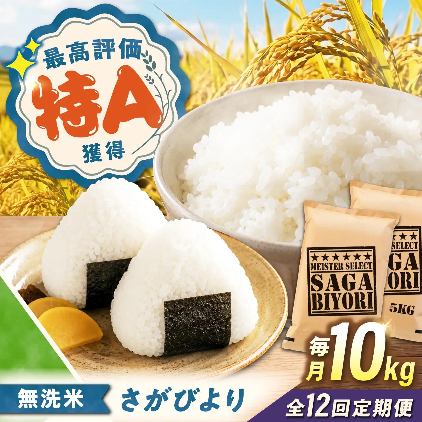 【12回定期便】 無洗米 10kg さがびより無洗米 [UFE008]