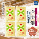 【ふるさと納税】 令和6年産 真室川町 つや姫 ＜無洗米＞ 20kg（5kg×4袋）