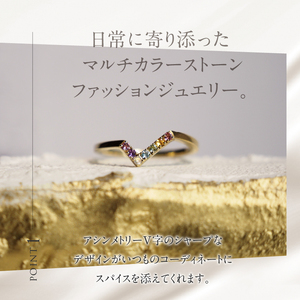 K18YG マルチカラーストーン　WINGfly　リング