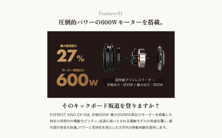 【免許不要】特定小型原付 EVERST XING EX15 ピークシルバー 【Acalie】 電動キックボード コンパクト 折りたたみ[MGS008-1]