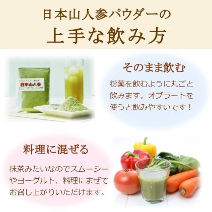 ★希少★日本山人参（葉と茎の粉末） 2袋 飲料類 お茶 野菜/人参 _イメージ2