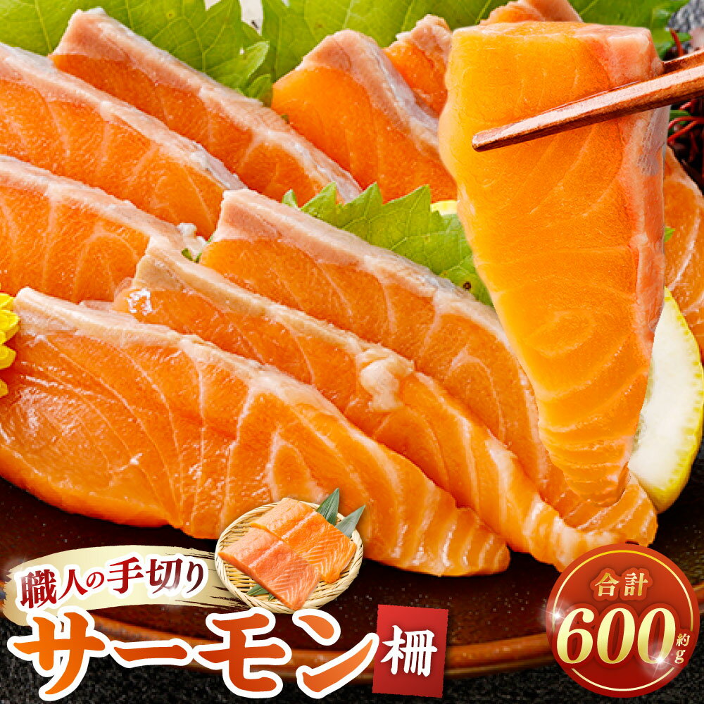 【ふるさと納税】サーモン柵 約600g 鮭 さけ サーモン サケ 手切り 刺身 焼き物 ムニエル マリネ さかな 魚介類 水産物 海産物 冷凍 国産 大阪府 阪南市 送料無料