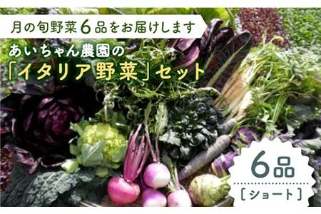 【6品】農薬に頼らない！カラダにやさしい「イタリア野菜」セット（ショート）【吉野ヶ里あいちゃん農園】野菜 やさい サラダ キャベツ ブロッコリー かぶ きゅうり ナス 詰め合わせ 九州 佐賀県産 旬の野菜 有機農法 有機肥料 ギフト 栄養満点 新鮮 旬 ヘルシー 減農薬 セット[FAA013]