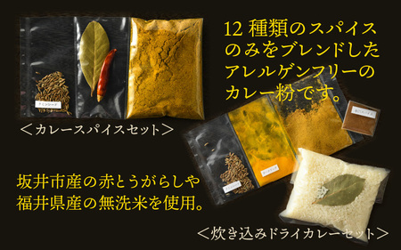 ハーブ講師が作る 教室で人気のカレースパイスセット （5食分 × 1箱） & 炊込みドライカレー （2食分 × 1箱）お米（無洗米）付き【アレルゲンフリー】【スパイス スパイスカレー スパイスセット 