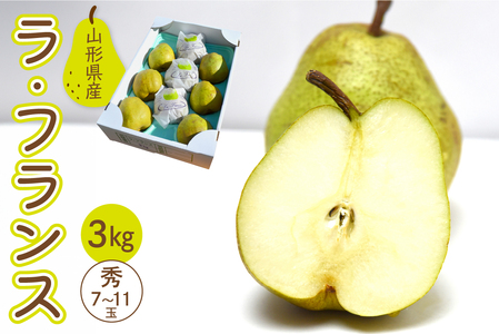 洋梨 ラ・フランス 3kg (7～11玉入り) フルーツ 果物 山形 08-10-037