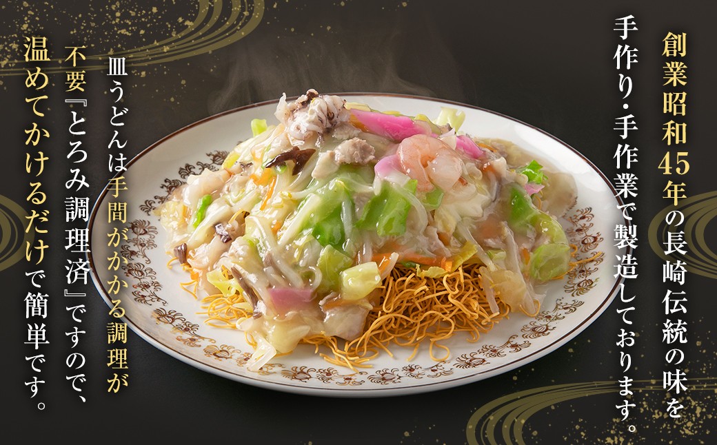 【全3回定期便】《具材付》長崎冷凍皿うどん 総計12食