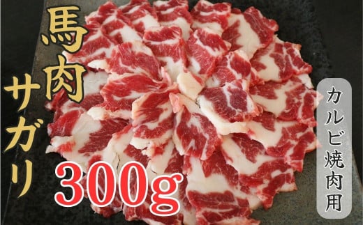 【定期便3回】馬肉サガリ　カルビ焼肉用(ヒモ肉)　300g【お届け時期：入金確認後30日前後で発送】馬肉 サガリ カルビ 焼肉 ヒモ肉 馬焼き