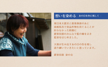 福島県南相馬市　藍染めの手ぬぐい（あの日を色に残して）蹄鉄と馬【20004】