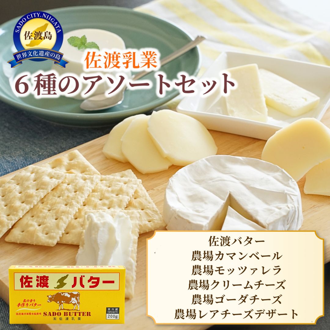 【ふるさと納税】チーズ 6種 詰め合わせ 佐渡乳業 カマンベール クリームチーズ モッツァレラ ゴーダ レアチーズデザート 佐渡バター 200g 冷蔵 おつまみ ギフト 新潟県 佐渡市