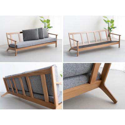 ふるさと納税 大川市 コペンハーゲン 3Pソファ オーク ジャンブル バトンライトグレー 幅189 奥行76 高さ70cm |  | 03