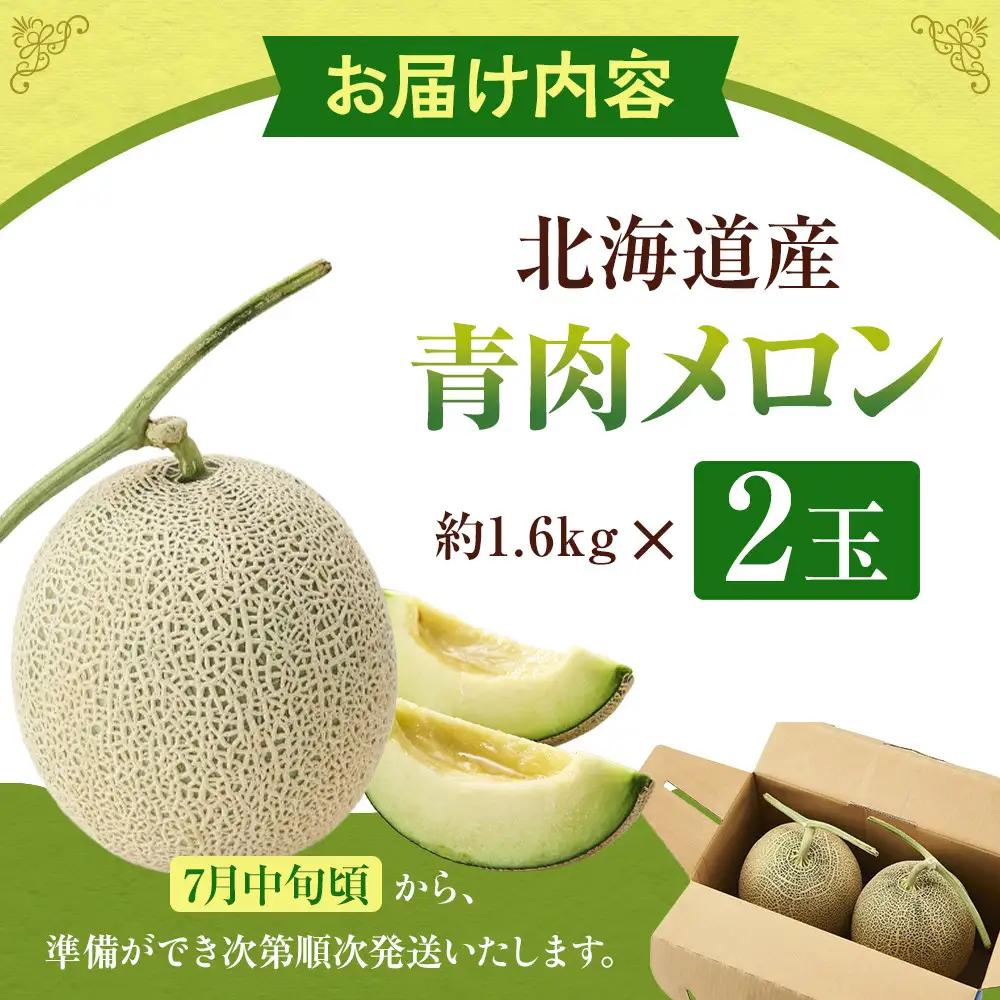 北海道産青肉メロン約1.6kg×2玉（2026年7月中旬から発送開始）| メロン _05291
