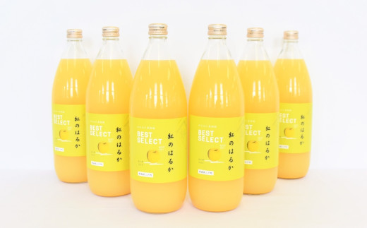 「紅のはるか」りんごジュース（ストレート）1L×6本【みちはた果樹園】 青森県 三戸町