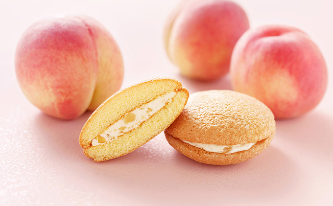 【季節限定】盛岡白桃ブッセ 6個セット お菓子 焼き菓子 洋菓子 おやつ ティータイム 軽い食感 白桃果肉サンド 桃味 ピーチ味 