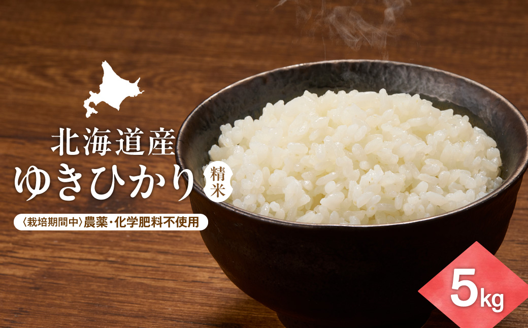 【北海道産】ゆきひかり 5kg 〈栽培期間中農薬・化学肥料不使用〉 精米_ss12-007