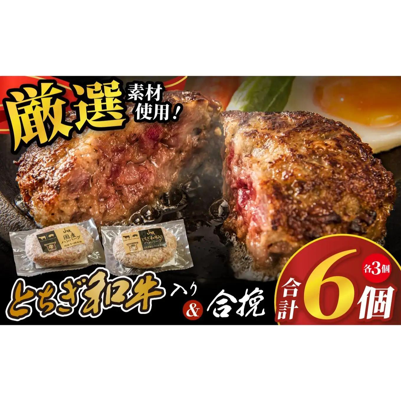 とちぎ和牛入りハンバーグ＆国産ハンバーグ (1個150g)×各3個 900g| とちぎ和牛 和牛 国産 牛 豚 肉 にく ハンバーグ 2種 セット お得 手作り 食べ比べ 簡単 調理 おかず お惣菜 惣菜 高級感 ごちそう 贅沢 ご褒美 お取り寄せ グルメ 美味しい 自宅 家庭 ギフト 贈答 肉好き ふるさと 納税 栃木県 矢板市
