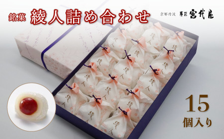 銘菓 綾人詰め合わせ 15個入り ： 和菓子 梅 白あん 餅菓子