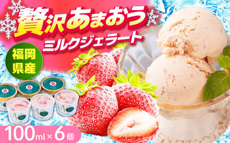 【4月以降発送】福岡産 あまおう ジェラート 100ml×6個 アイス スイーツ イチゴ 苺 いちご[ABET007]
