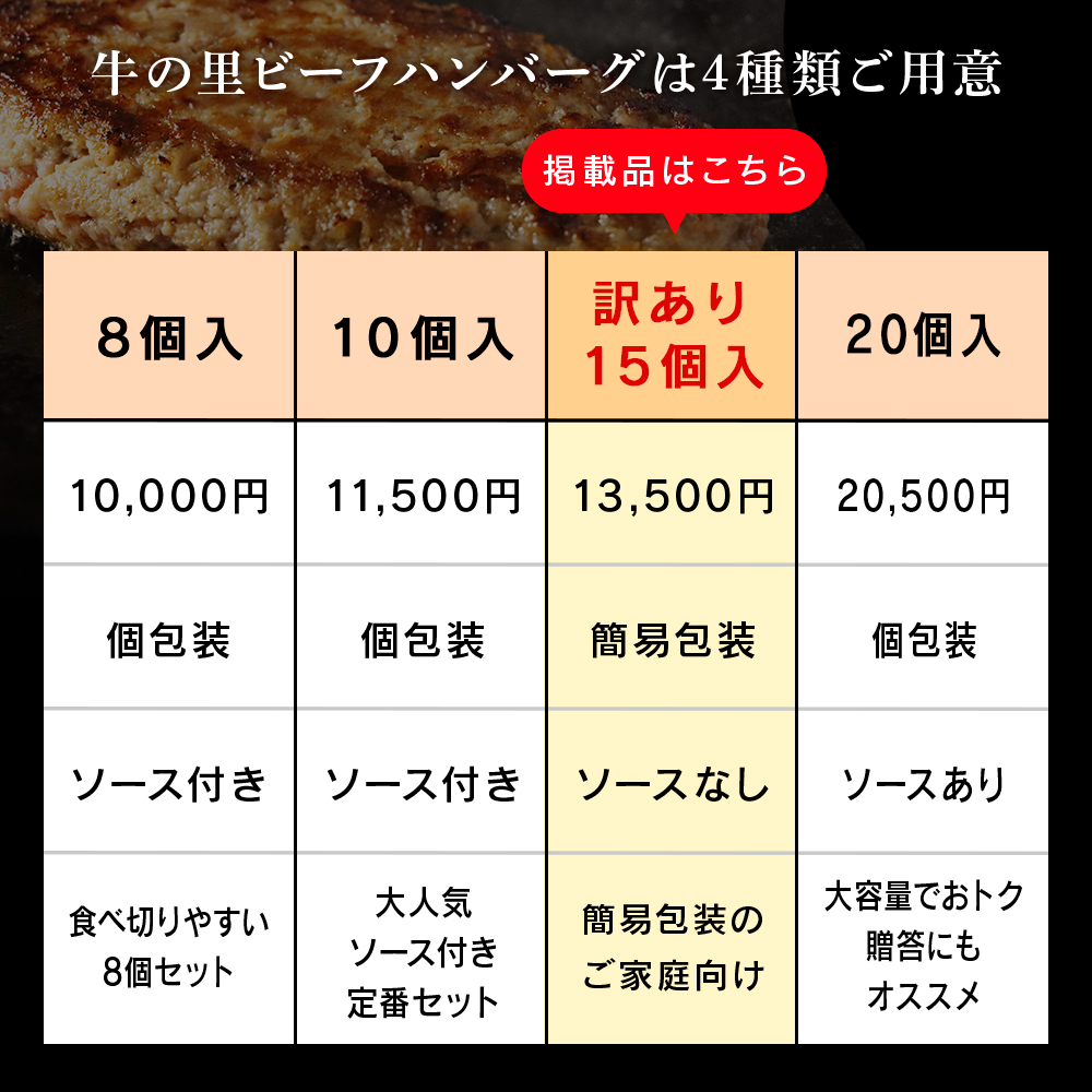 ★大容量！合計1.65kg！★訳あり・牛の里ビーフハンバーグ(110ｇ5枚入）×3 ハンバーグ 牛肉 国産 人気_イメージ4