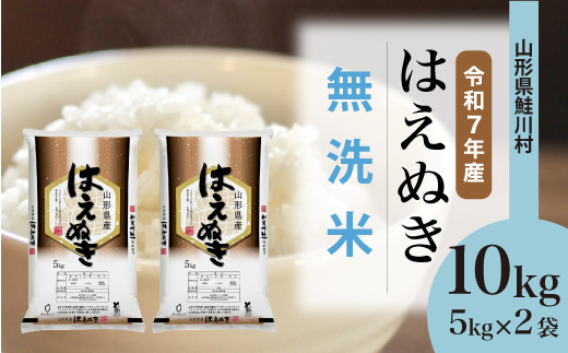 ＜令和7年産＞ はえぬき 【無洗米】10kg （5kg×2袋）＜配送時期選べます＞　山形県鮭川村