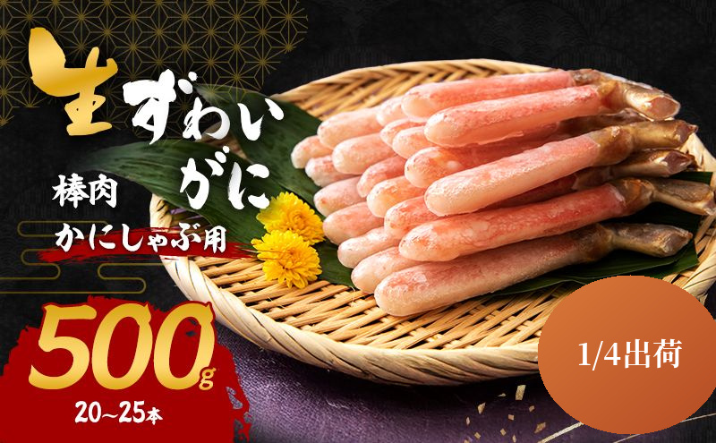 【1.4発送】 かにしゃぶ 生 ズワイガニ 棒肉 500g (20～25本) 詰め合わせ セット 蟹 カニ 生ズワイガニ ポーション フルポーション むき身 冷凍 生蟹 カニ足 海の幸 魚介 魚介類 海鮮 大阪 大阪府 岸和田市