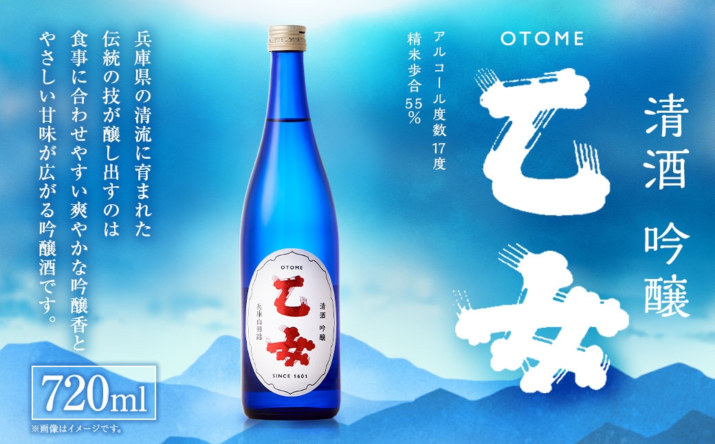 
                  乙女 吟醸 （ 720ml × 1本 ） お酒 酒 アルコール 日本酒 晩酌 家飲み 国産 兵庫県産 醸造アルコール
                