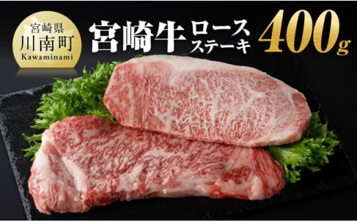 宮崎牛 ロース ステーキ 400ｇ 【 肉 牛肉 A4～A5等級 宮崎牛 BBQ アウトドア ロースステーキ 焼肉 】 [E11002]