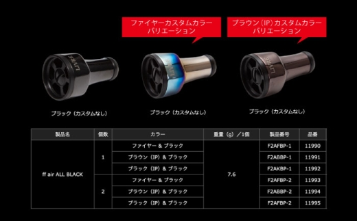 【ブラック（IP）&ブラック】LIVRE リブレ ノブ単体(ff air) 1個(オールブラック)  / 釣り具 釣り用品 釣り アウトドア 亀山市 / 有限会社メガテック [AMBB486-3]