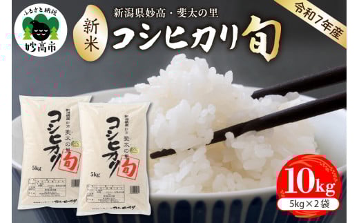 【2025年10月中旬発送】【令和7年産米】新潟県妙高産斐太の里コシヒカリ「旬」10kg(5kg×2袋)