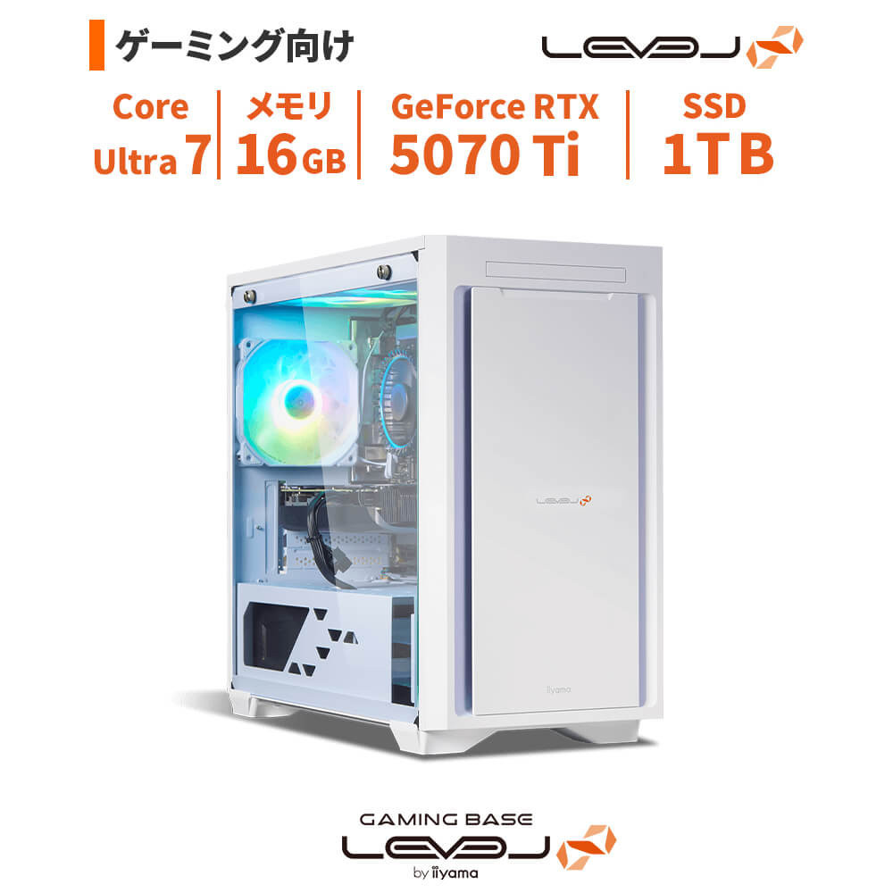 パソコン工房 4年間物損保証 ミニタワーゲーミングPC Core Ultra 7/5070 Ti/No.308 322032_EE120