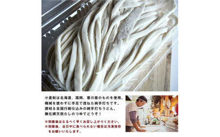 国産小麦 純手打ち うどんセット(2~3人前) 生麺 生うどん 手打ち麺 せせり 冷凍 セット 竹松うどん 京都 綾部