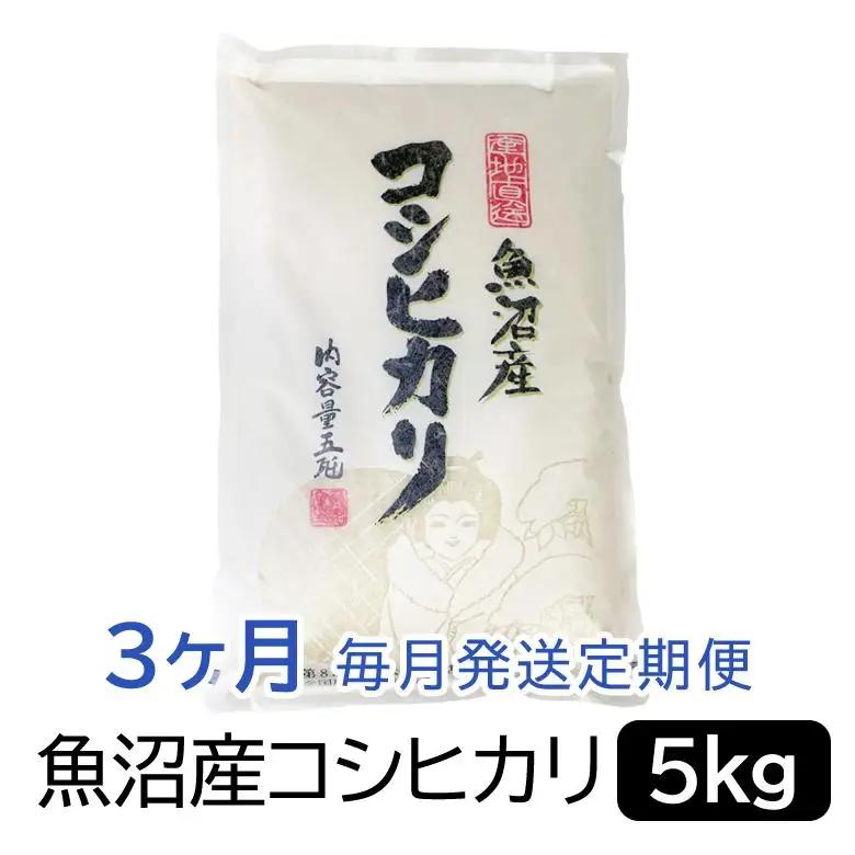 お米マイスター厳選！魚沼産コシヒカリ５kg×３ヶ月毎月発送 定期便 新潟県 精米 白米