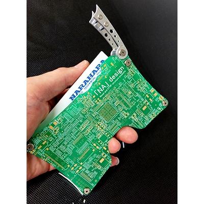 ふるさと納税 八王子市 リアルな基板を使用したオリジナルカードケース「NA」design KIBAN CARD CASE・青 |  | 01