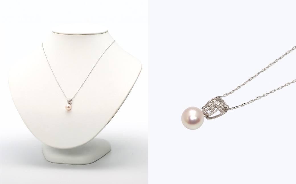 あこや真珠 (約8.5mm珠) 透かし模様ペンダントA 